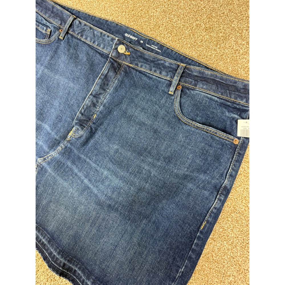 NEW Old Navy Womens High Rise Button Fly Denim‎ Mini Skirt Dark Wash Blue 26